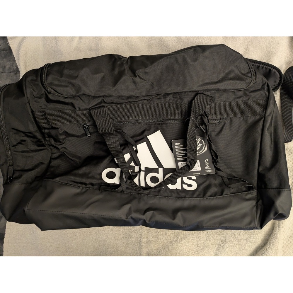 Adidas Defender IV Large Duffel Bag Black White NWT Gym Travel Sports Water...